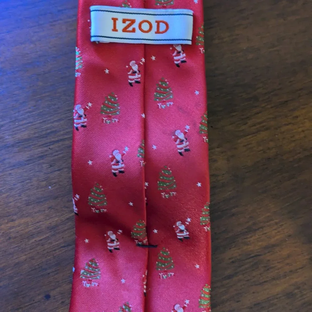 Boys Red Izod Christmas Tie